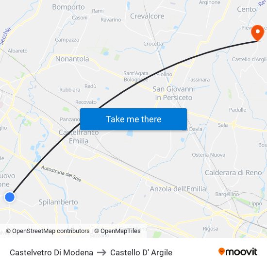 Castelvetro Di Modena to Castello D' Argile map