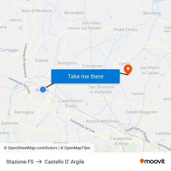 Stazione FS to Castello D' Argile map