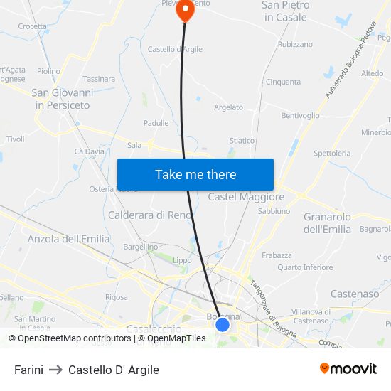 Farini to Castello D' Argile map