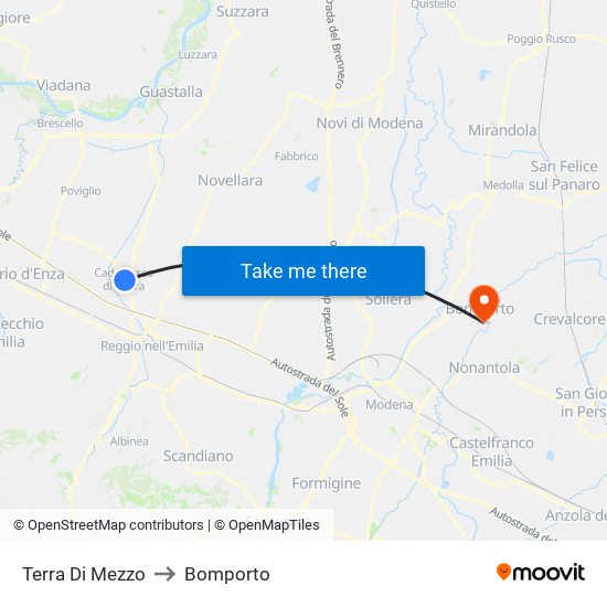 Terra Di Mezzo to Bomporto map
