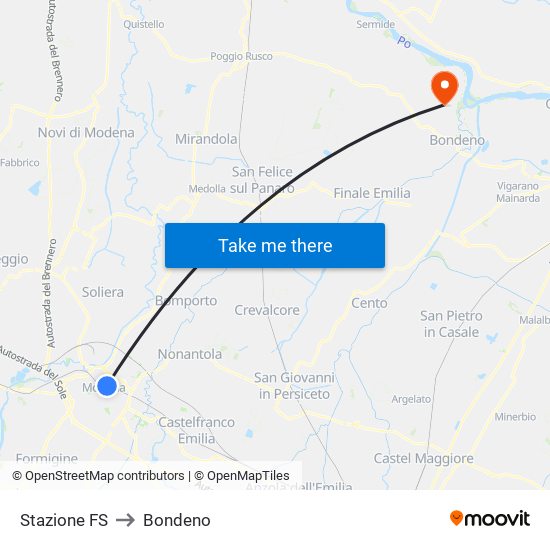 Stazione FS to Bondeno map