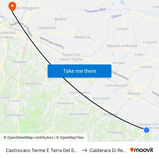 Castrocaro Terme E Terra Del Sole to Calderara Di Reno map