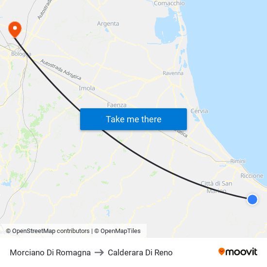 Morciano Di Romagna to Calderara Di Reno map