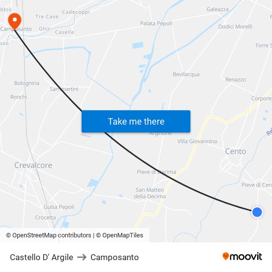 Castello D' Argile to Camposanto map