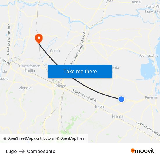 Lugo to Camposanto map