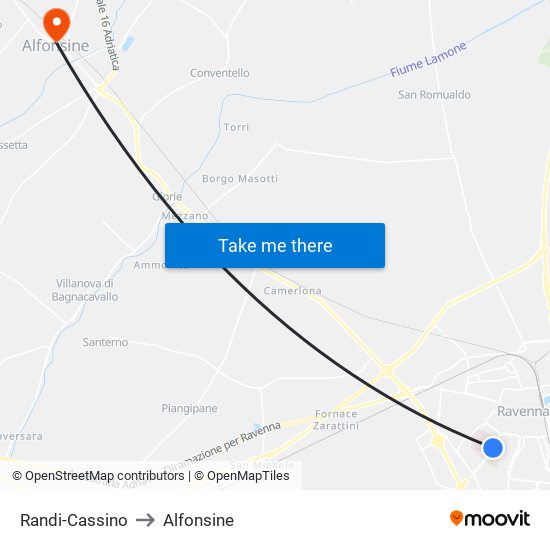 Randi-Cassino to Alfonsine map