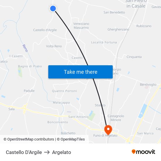 Castello D'Argile to Argelato map