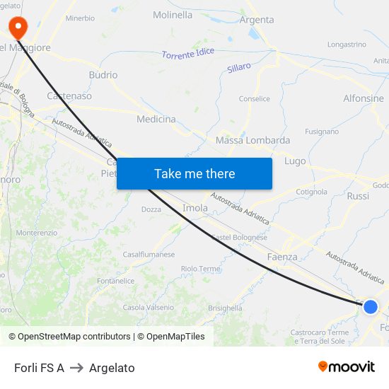 Forli FS A to Argelato map