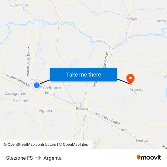 Stazione FS to Argenta map