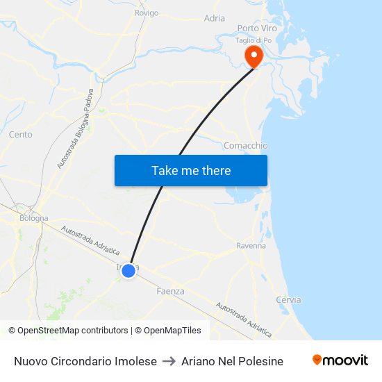 Nuovo Circondario Imolese to Ariano Nel Polesine map