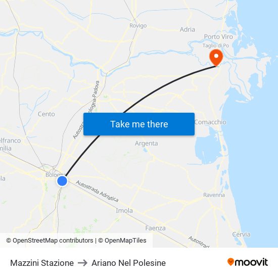 Mazzini Stazione to Ariano Nel Polesine map