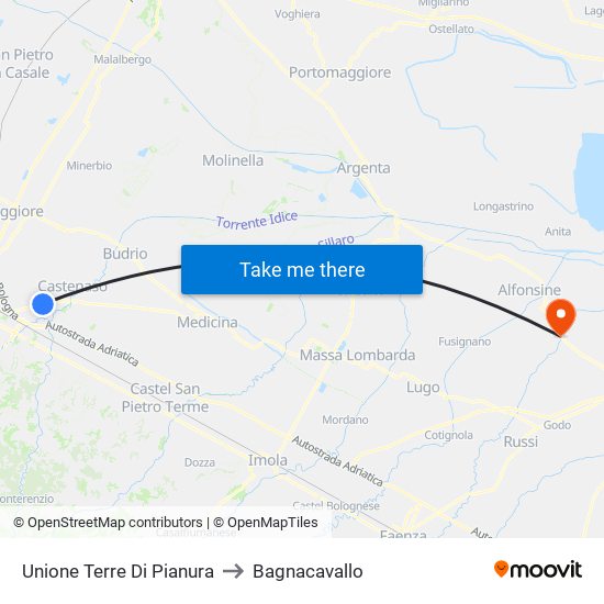 Unione Terre Di Pianura to Bagnacavallo map