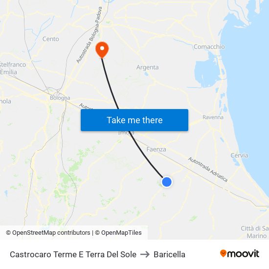 Castrocaro Terme E Terra Del Sole to Baricella map