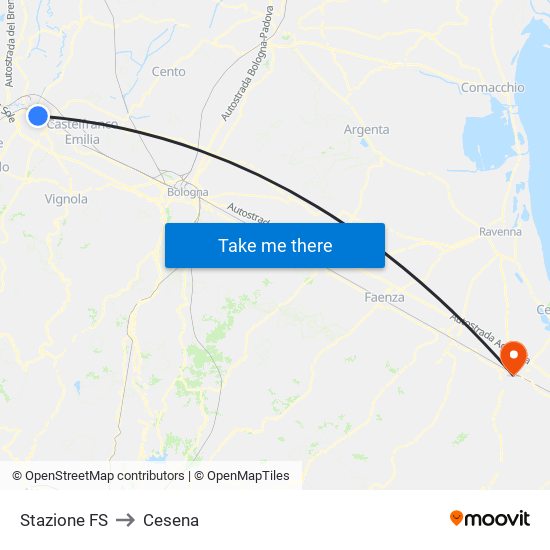 Stazione FS to Cesena map