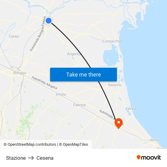 Stazione to Cesena map