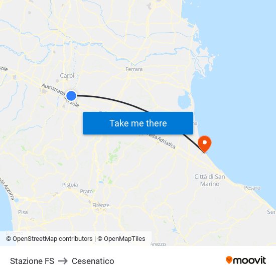 Stazione FS to Cesenatico map