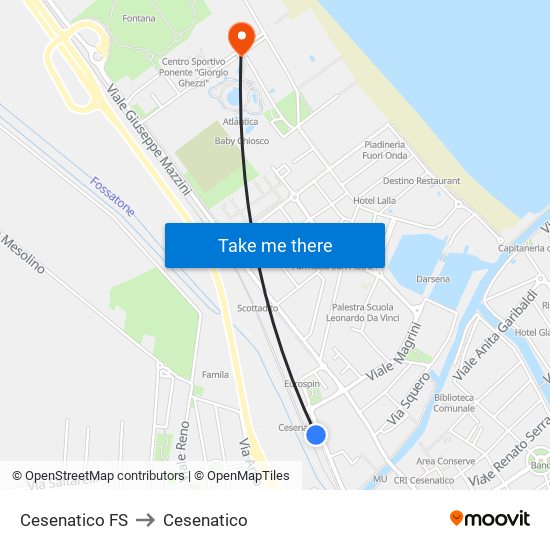 Cesenatico FS to Cesenatico map