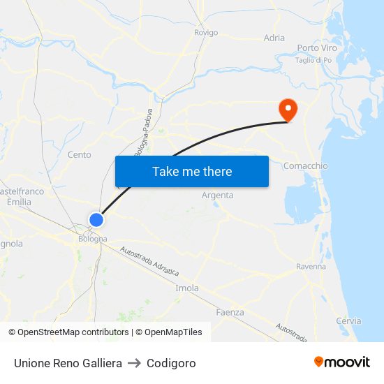 Unione Reno Galliera to Codigoro map