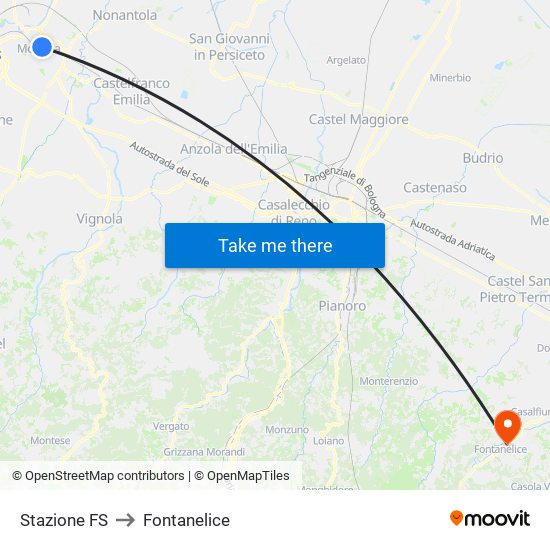 Stazione FS to Fontanelice map