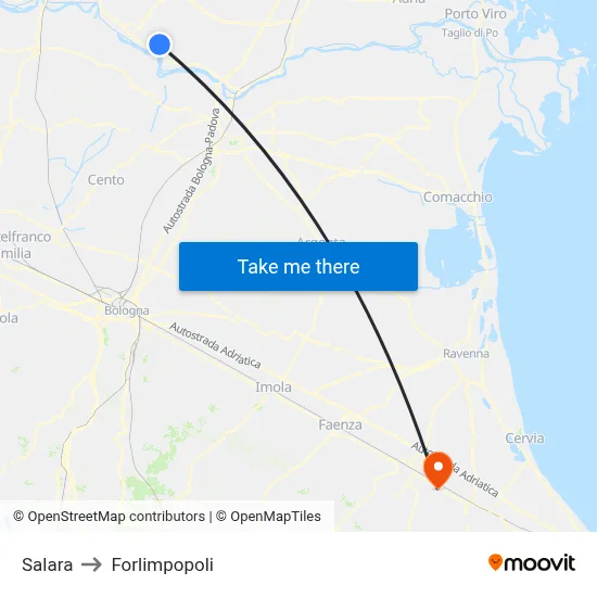 Salara to Forlimpopoli map