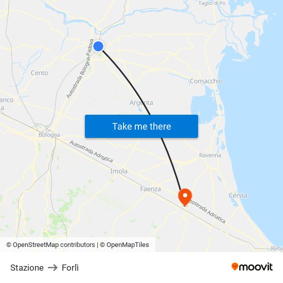 Stazione to Forlì map