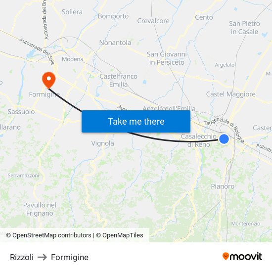 Rizzoli to Formigine map