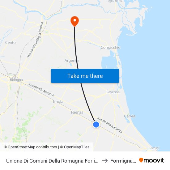 Unione Di Comuni Della Romagna Forlivese to Formignana map