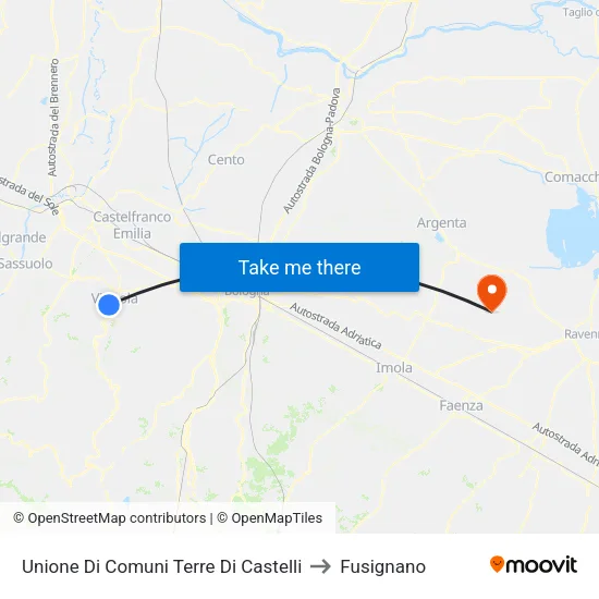 Unione Di Comuni Terre Di Castelli to Fusignano map