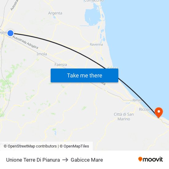 Unione Terre Di Pianura to Gabicce Mare map