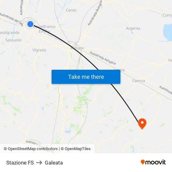 Stazione FS to Galeata map