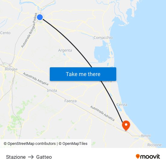 Stazione to Gatteo map