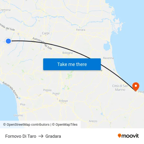 Fornovo Di Taro to Gradara map