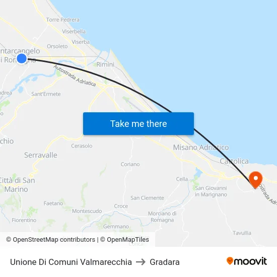 Unione Di Comuni Valmarecchia to Gradara map