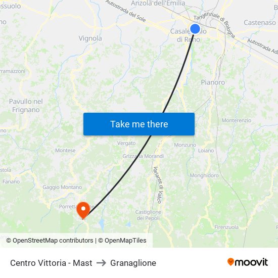 Centro Vittoria - Mast to Granaglione map