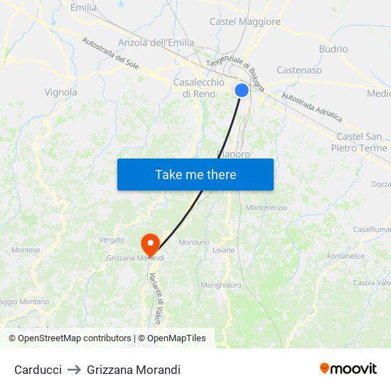 Carducci to Grizzana Morandi map