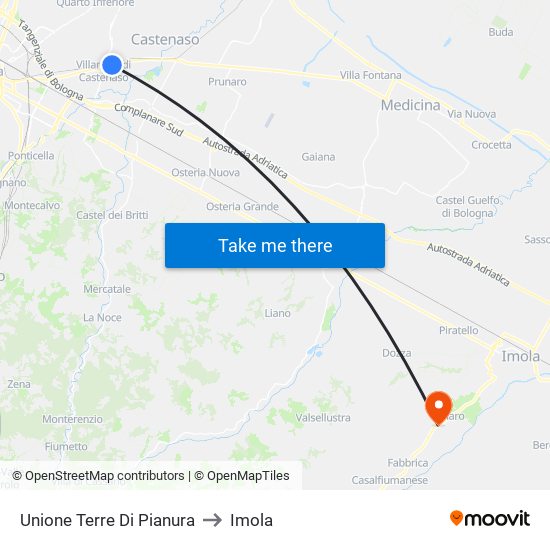 Unione Terre Di Pianura to Imola map
