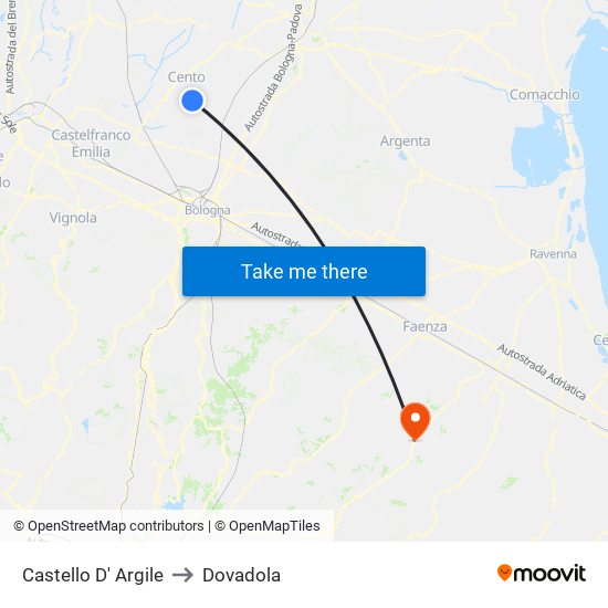 Castello D' Argile to Dovadola map