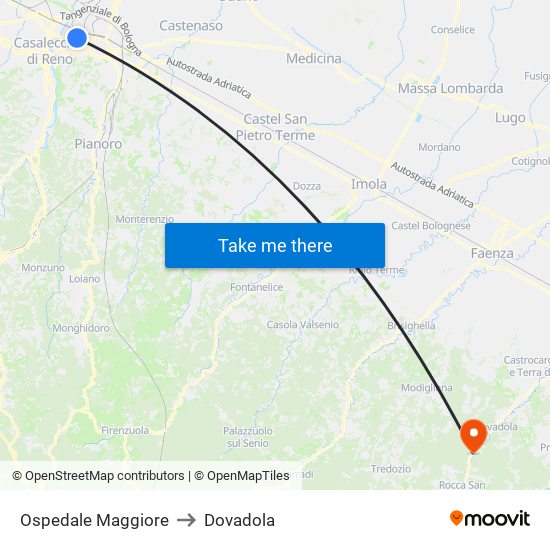 Ospedale Maggiore to Dovadola map