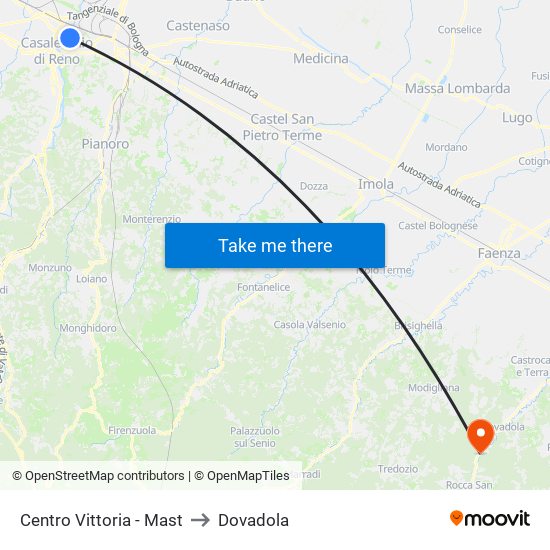 Centro Vittoria - Mast to Dovadola map