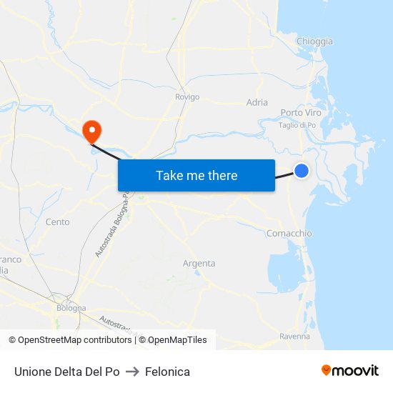 Unione Delta Del Po to Felonica map
