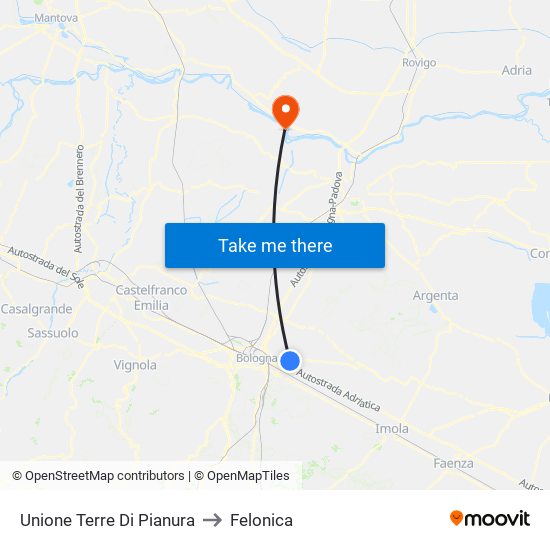 Unione Terre Di Pianura to Felonica map