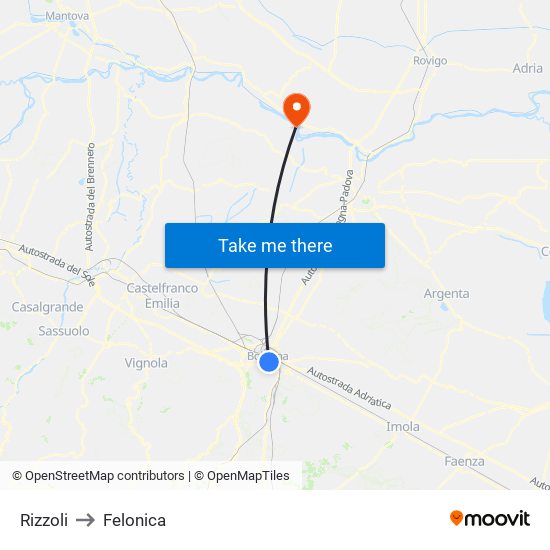 Rizzoli to Felonica map