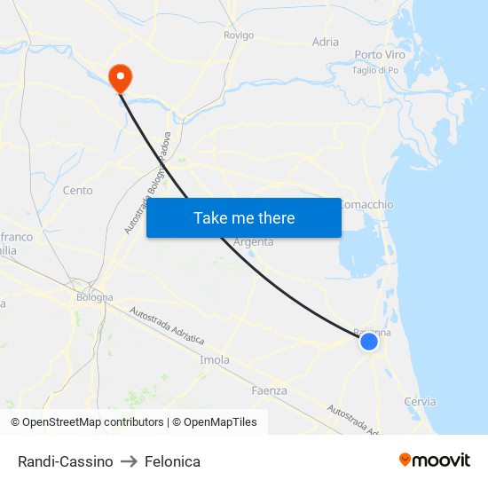 Randi-Cassino to Felonica map