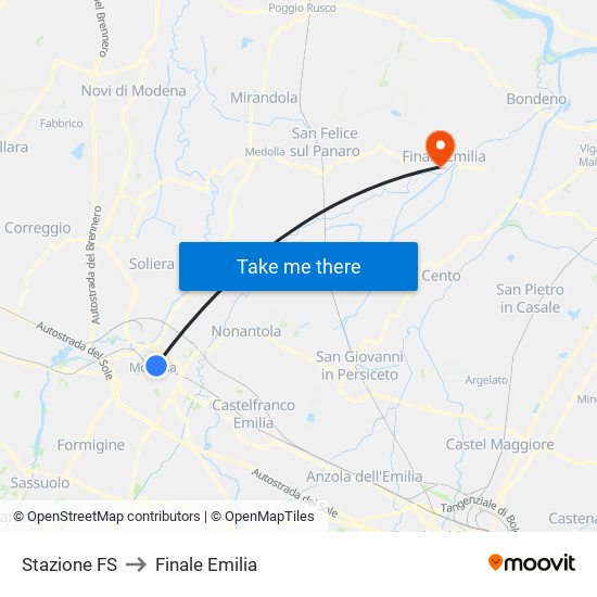 Stazione FS to Finale Emilia map
