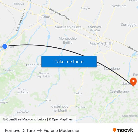 Fornovo Di Taro to Fiorano Modenese map