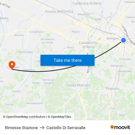 Rimesse Stazione to Castello Di Serravalle map