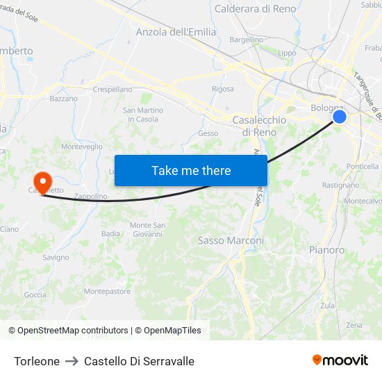 Torleone to Castello Di Serravalle map