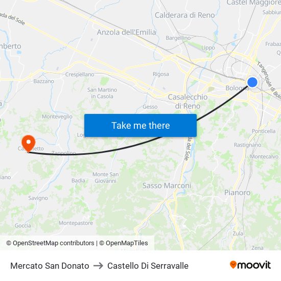 Mercato San Donato to Castello Di Serravalle map