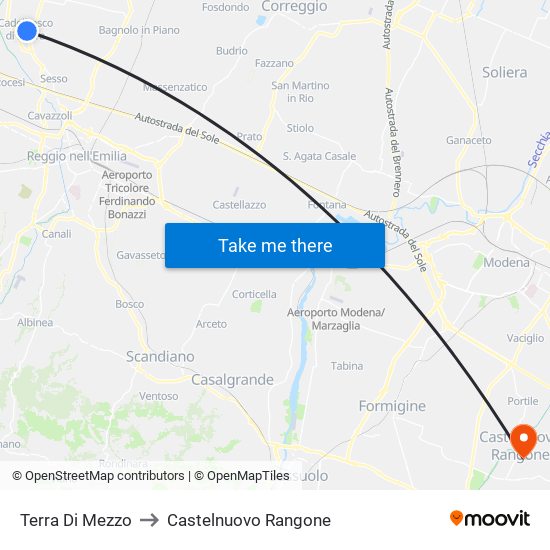 Terra Di Mezzo to Castelnuovo Rangone map