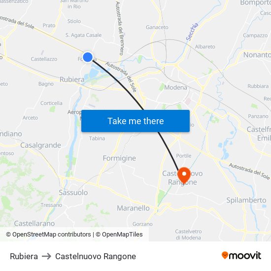 Rubiera to Castelnuovo Rangone map